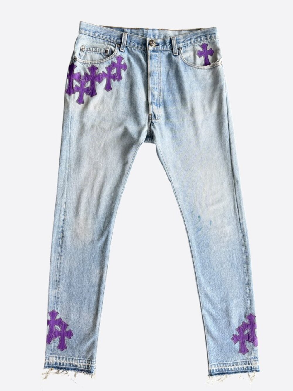 Chrome Hearts Levis Blue & Purple Cross Patch Jeans